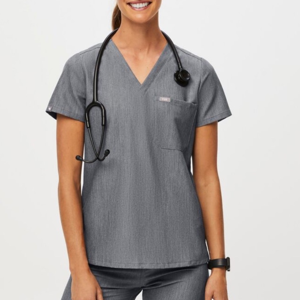 Figs Catarina one pocket scrub top - graphite